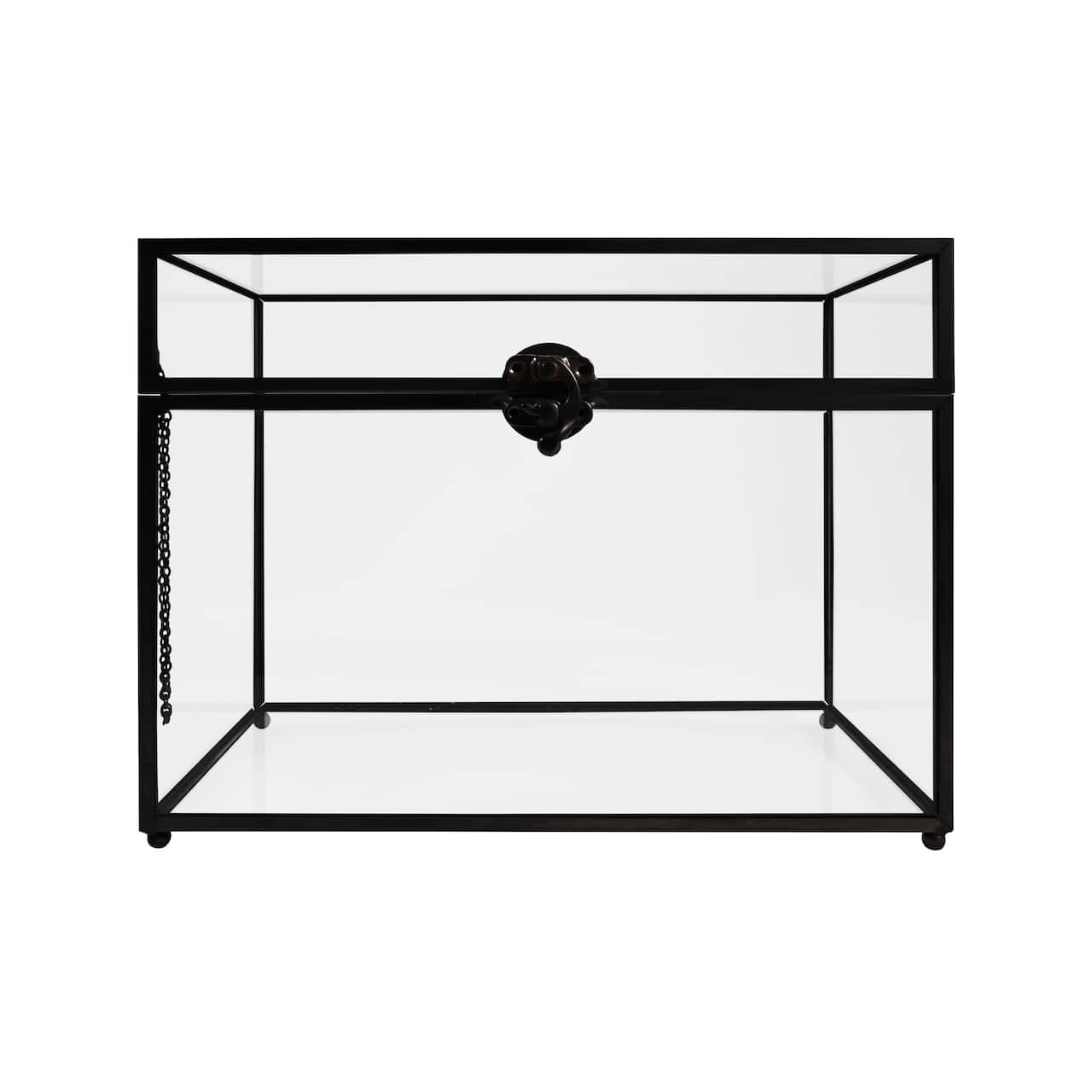 Black Metal & Glass Card Box by Celebrate It™